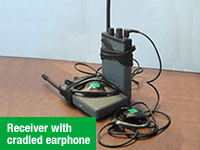 Receiver with cradled earphone